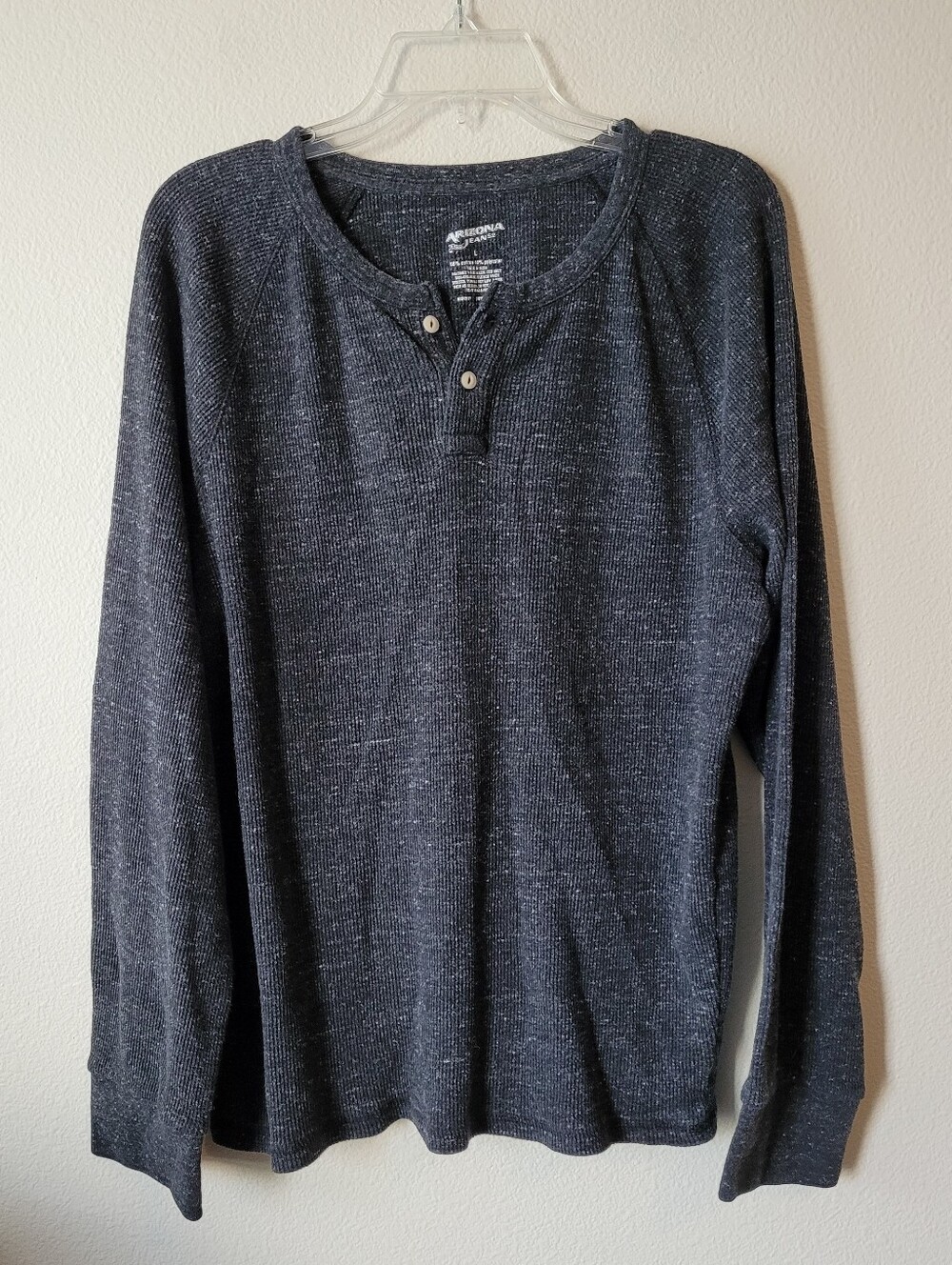 Arizona Jeans Henley Grey Long Sleeve Buttons
